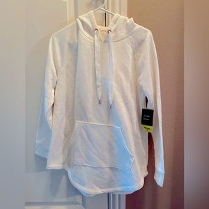 NEW with tags!! White hoodie with rose gold detailing!